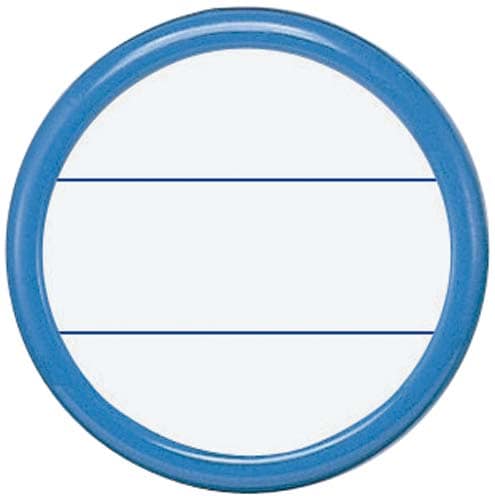 丸型名札 安全ピン・クリップ両用型 青 10個