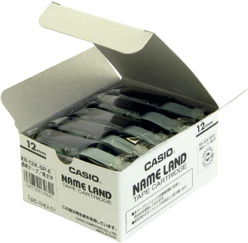 ネームランド 透明テープ 12mm 黒文字 10個