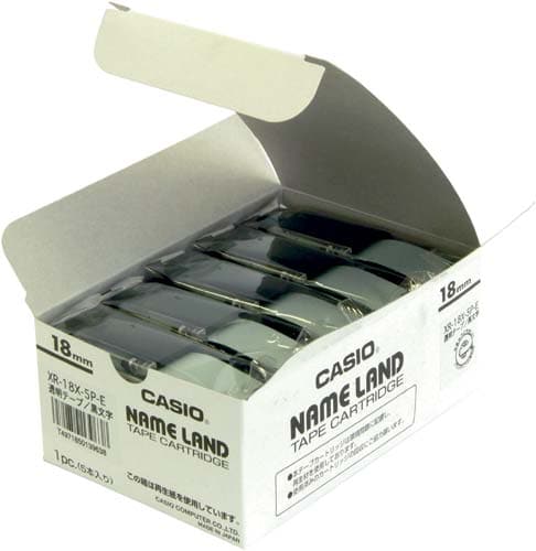 ネームランド 透明テープ 18mm 黒文字 10個