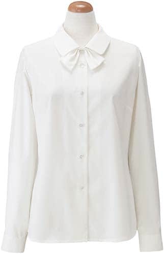 長袖ブラウス 36178 リボン付ホワイト 15号