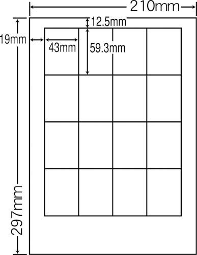 カラーLBP用マットラベル A4 16面 500枚