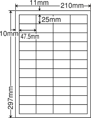 カラーLBP用マットラベル A4 44面 500枚
