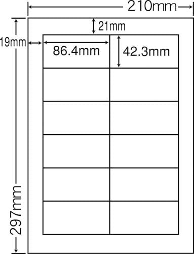 カラーLBP用光沢ラベル A4 12面 400枚