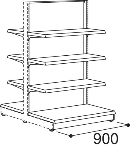 YF什器(ボード)両面増連 H1350D400