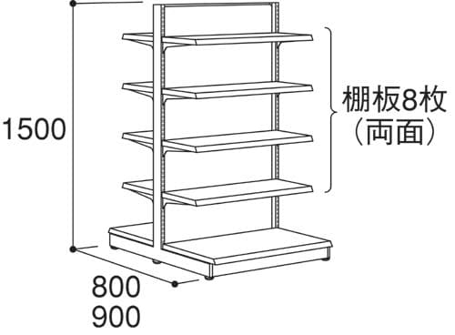 YF什器(ボード)両面1連 H1500D400
