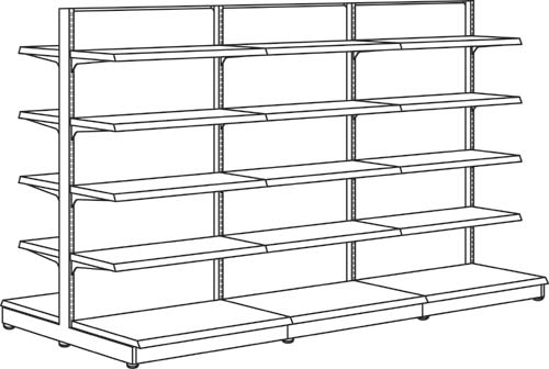 YF什器(ボード)両面3連 H1500D400