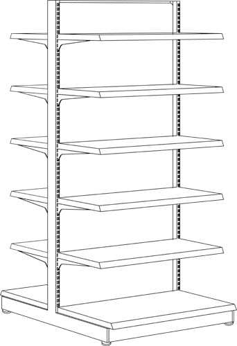 YF什器(ボード)両面1連 H1800D400