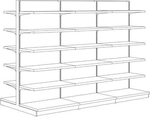 YF什器(ボード)両面3連 H1800D400