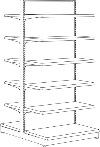 YF什器(ボード)両面増連 H1800D400