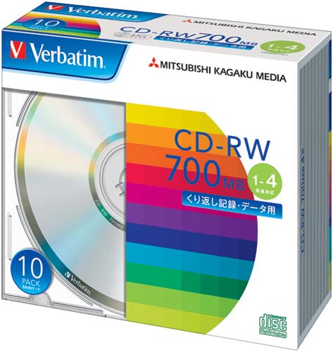 CD−RWデータ用 4倍速 シルバー 10枚P