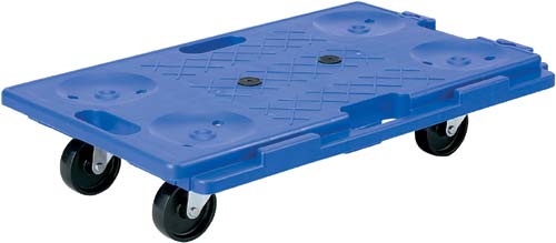 連結静音樹脂台車 ブルー 150kg 3台