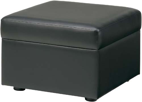 応接木肘ソファ オットマン レザーブラック