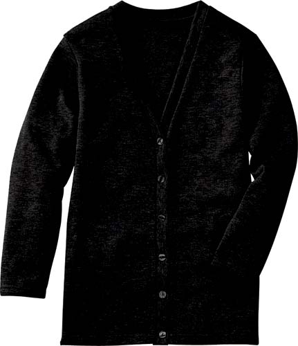 カーディガン ロング丈 ブラック 3L