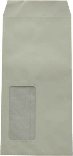 保護窓付封筒 長3 グレー 植林木封筒 枠無