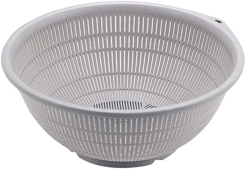 プラスチックざる 直径270mm グレー