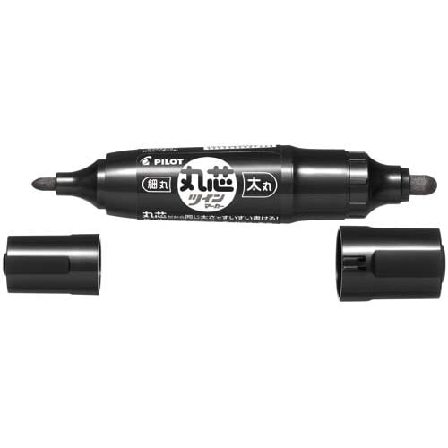 油性マーカー 丸芯ツインマーカー 細・太 黒10本