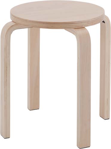 木製ラウンドスツール ナチュラル 4脚セット