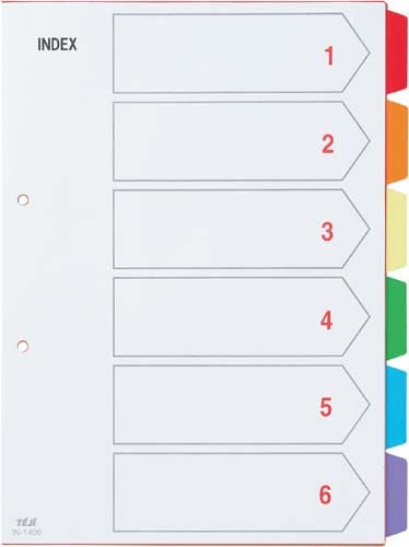 カラーインデックスPP A4 6山 50組