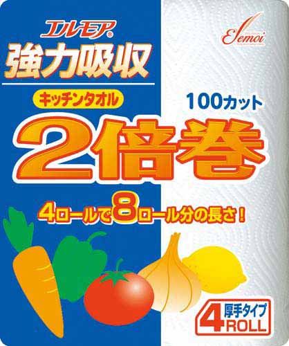 エルモアキッチンタオル2倍巻4R×12パック