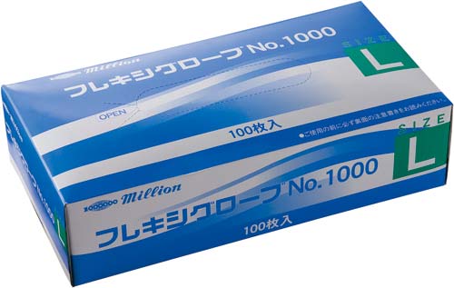 ミリオン プラスチック手袋 粉付No.1000 L