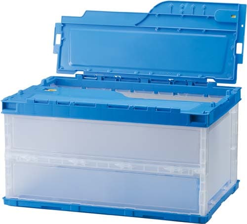 薄型軽量オリコン 40L フタ一体型 半透明