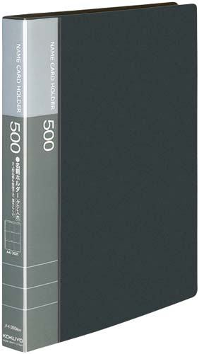 名刺ホルダー差替式 A4縦黒30穴504名縦入4冊