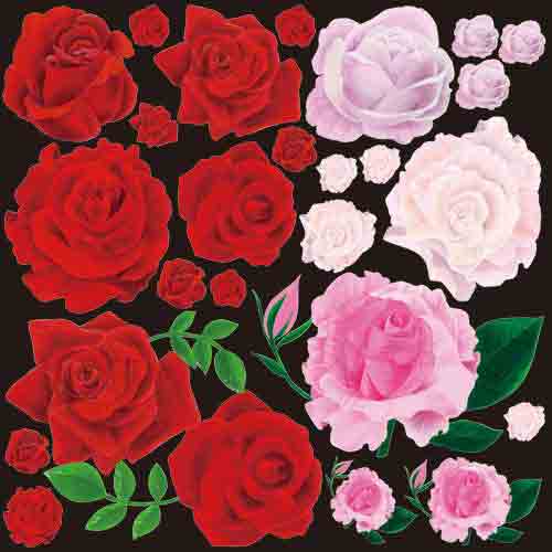 デコレーションシール フラワー6369