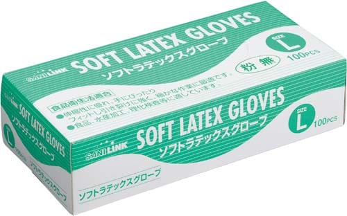 サニリンク ラテックス手袋 粉無 L 20箱