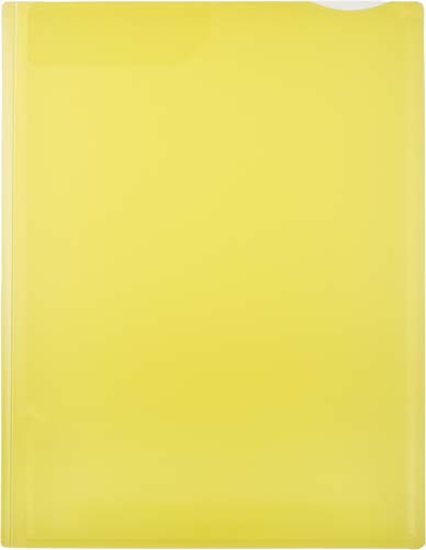 スーパーハードホルダー2ポケット透明マチ付 黄5冊