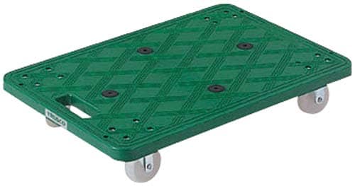 樹脂製平台車ルートバン4輪自在 370×500 緑