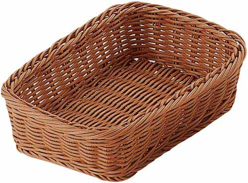 洗えるラタン 角型 ブラウン M