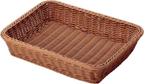 洗えるラタン 角型 ブラウン L