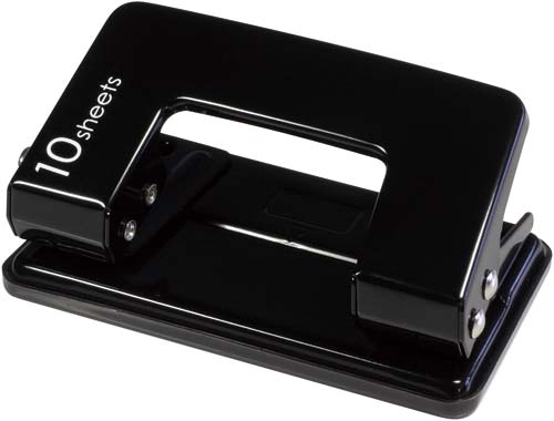 2穴パンチ 10枚穿孔 ブラック3個