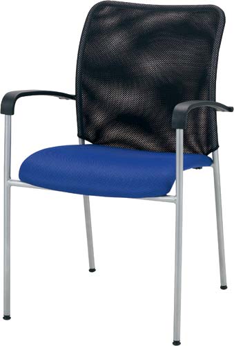 メッシュM用チェア 肘付 ブルー 4脚セット