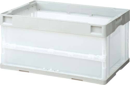 折りたたみコンテナ フタなし 40Lグレー10個入