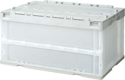 折りたたみコンテナフタ一体型 75Lグレー15個入