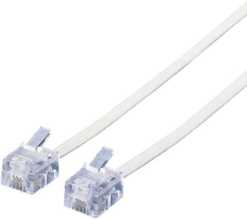 スリムモジュラーケーブル6極4芯 3m ホワイト