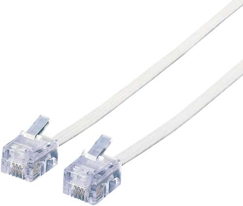 スリムモジュラーケーブル6極4芯 5m ホワイト