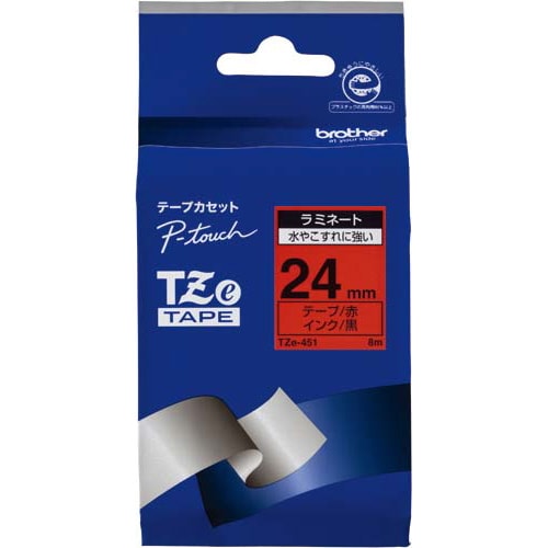ピータッチ ラミネート赤色テープ24mm 黒文字