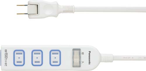 パナソニック ＯＡタップ ２Ｐ ザ・タップＸ 一括防水スイッチ ４個口 