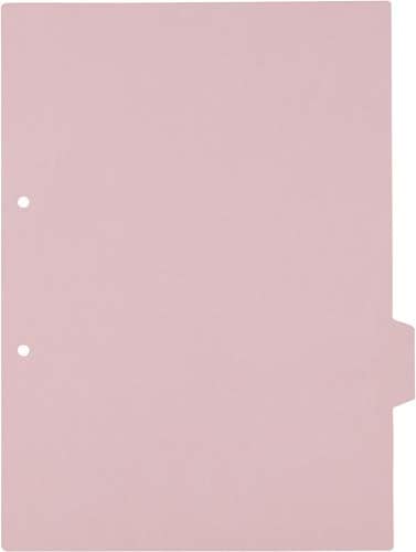 カラー仕切カード見出し補強A4縦第4山桃 100枚