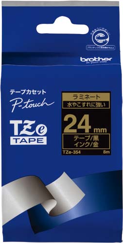 ピータッチTZeテープ 黒 金文字 24mm幅