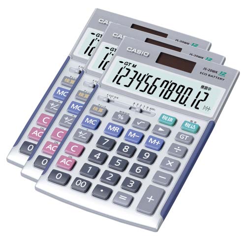 電卓 本格実務 ジャスト型 JS−20WK×3