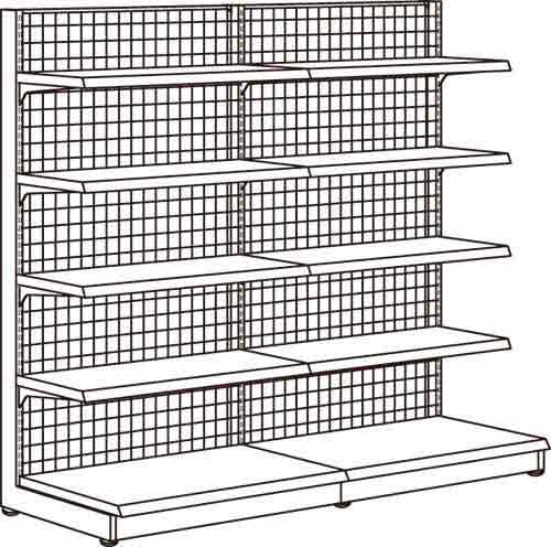 YF什器(メッシュ)片面2連 H1500D400