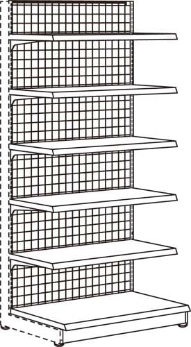 YF什器(メッシュ)片面増連 H1800D400