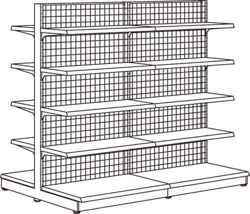 YF什器(メッシュ)両面2連 H1500D400