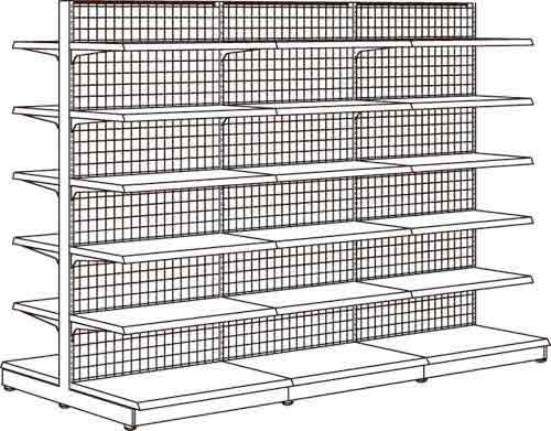 YF什器(メッシュ)両面3連 H1800D400