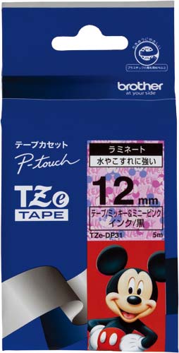 ピータッチテープ ミッキー&ミニーピンク12mm幅