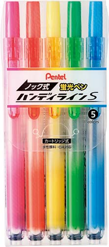 ノック式 ハンディラインS 5色パック×5