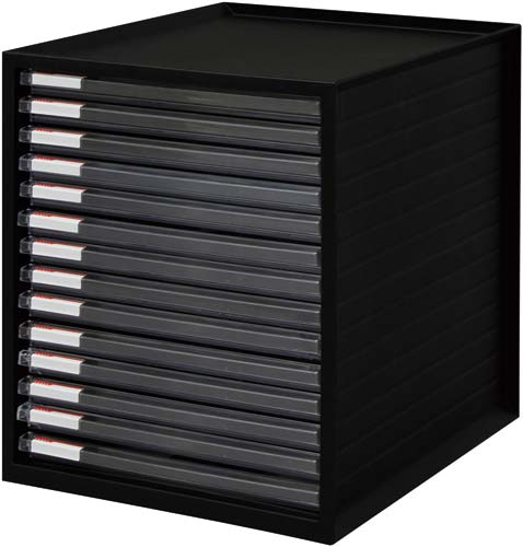 超浅型レターケース14段 ブラック 3台入